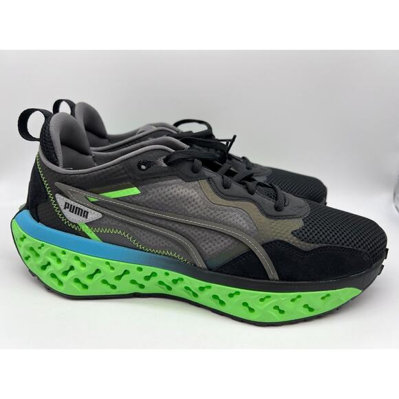 Puma Xetic Sculpt Beyond Running Shoes Black Green 387658-02 Mens Size 11📦